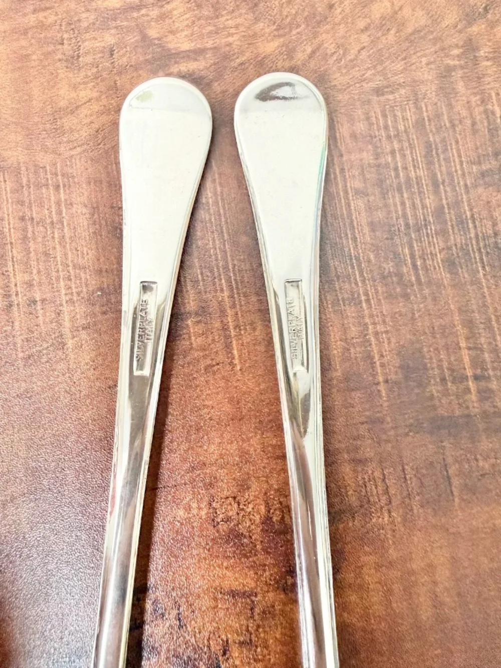 Vintage Italian Silver Plate Salad Server Set x2